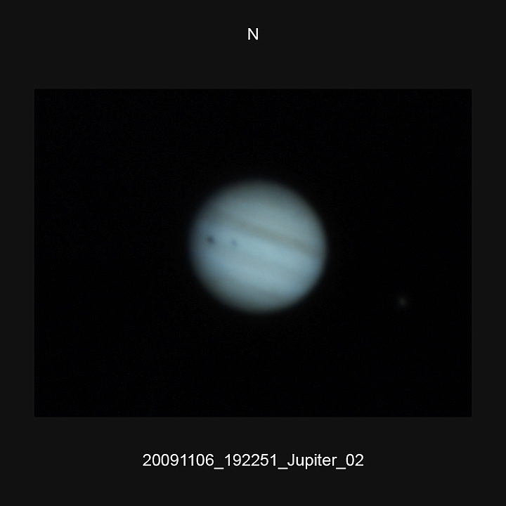 20091106_192251_Jupiter_02.JPG -   Newton d 309,5 / af 5780 (Barlow) TIS DBK 21AU04.AS UV-IR-Cut filter 640x480 AVI-1620 (30 frames/s) IC Capture.AS, AviStack, A-PS-CS Bad Seeing Conditions  