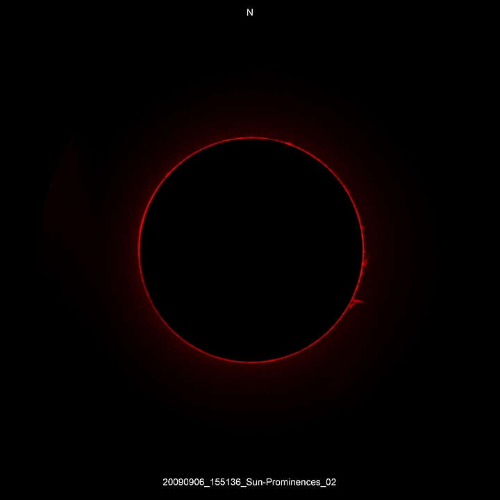20090906_155136_Sun-Prominences_02.JPG -   ED-Fh d 101,9 / af 1270 (Prom.Ext-Tube) CANON-EOS5D (AFC-Filter) 400 ASA Filter: Ha0,22nm, 2*RG630, UV-IR-CUT 1 light-frame 1/400s Canon-RAW-Image, Adobe-PS-CS  