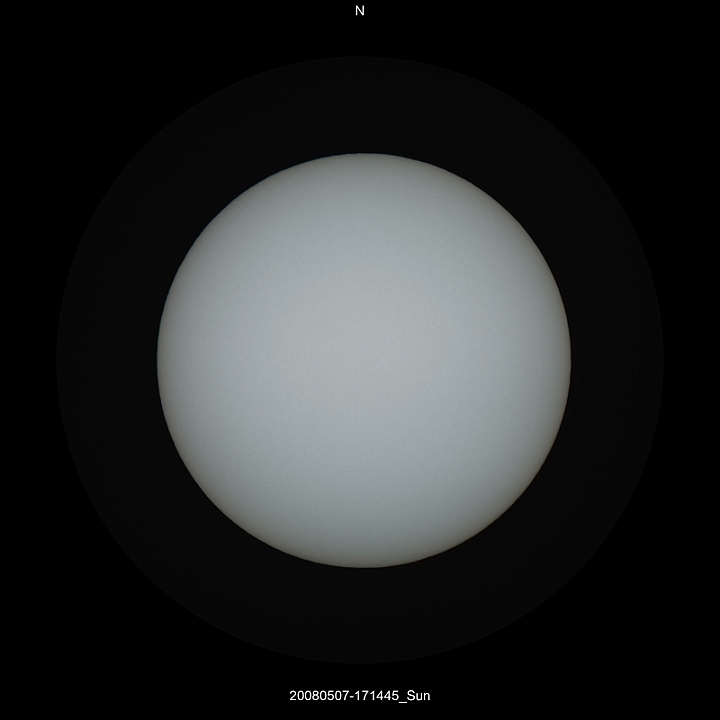 20080507-171445_Sun_02.jpg -   Newton d 303,15 / af 1623 & Coma Corrector CANON-EOS5D (AFC-Filter) 50 ASA Baader Tape-3.8 Filter 1 light-frame 1/6400s Canon-RAW-Image, Adobe-PS-CS3  